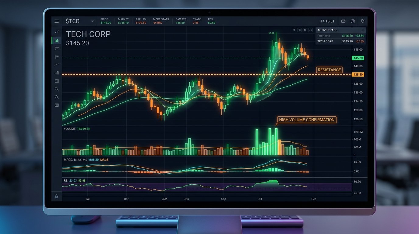 Stock Chart Breakout Technical Analysis Dashboard