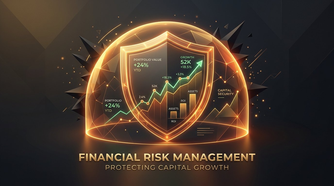 Financial Risk Management Shield Concept