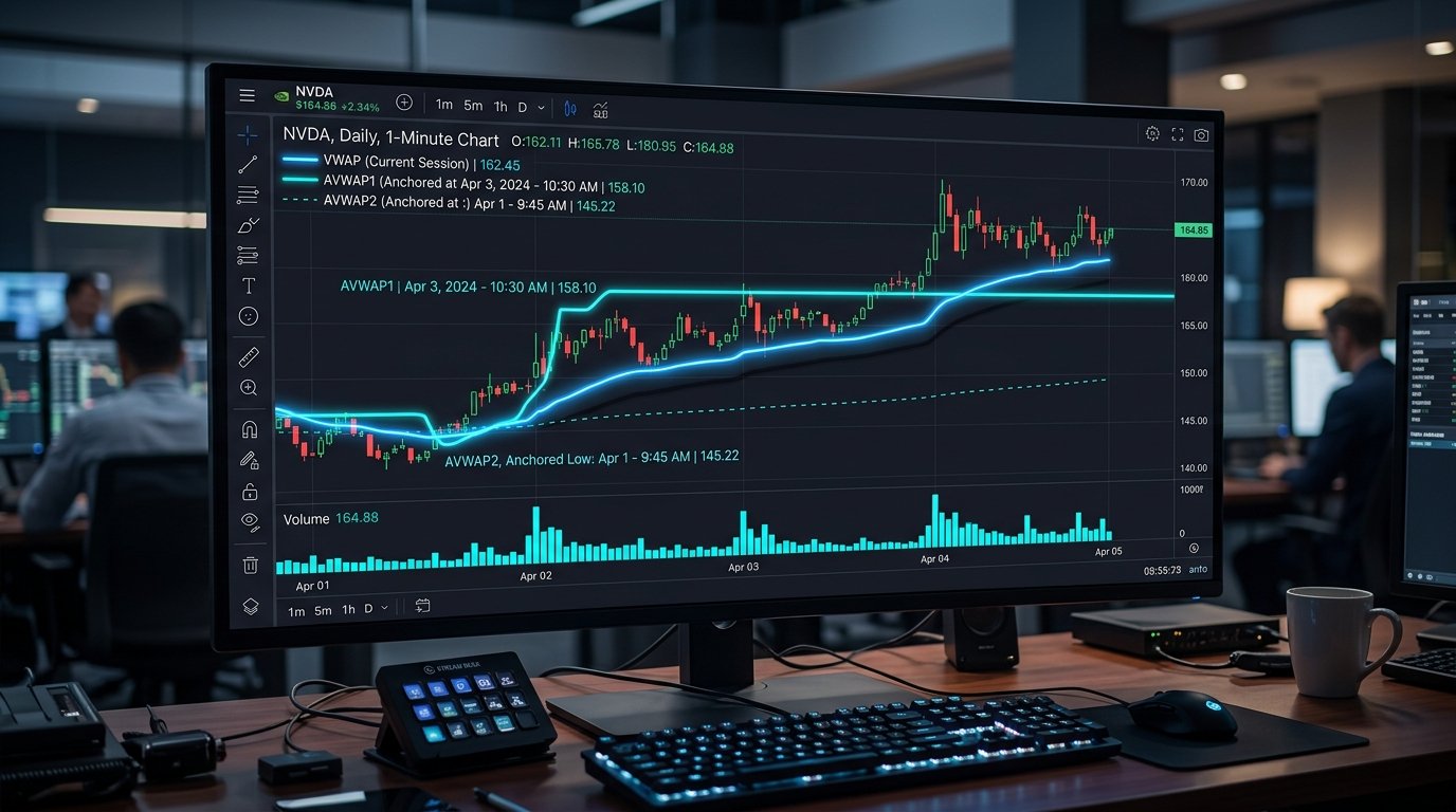 VWAP and Anchored VWAP Trading Chart Analysis